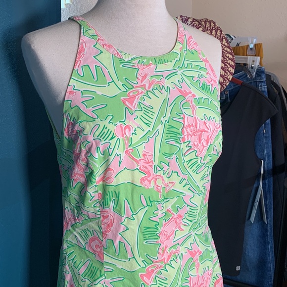 LILLY PULITZER Vintage Musical Monkey Print A line halter neck midi dress - Picture 5 of 7
